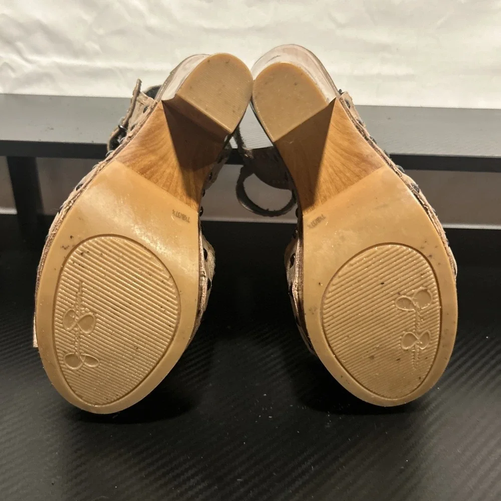 Jessica Simpson JS-TERRII  COFFEE/SUMMER HAZE Open Toe Heel Size 7.5